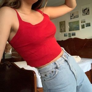BRANDY MELVILLE RED CROP TANK TOP